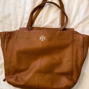 Tory Burch Camel Leather Tote Bag